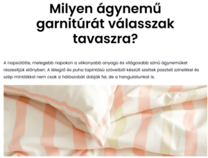 Ágynemű választási útmutató